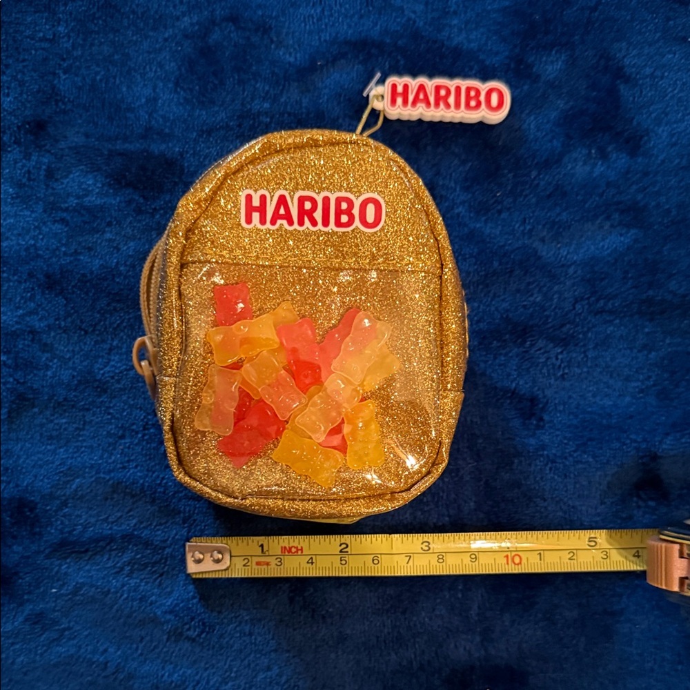 HARI Gold Glitter Backpack with Red Accents